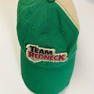 Team Redneck Hat Green and Tan with Fish
